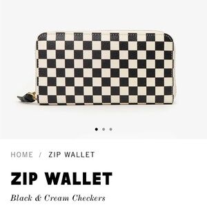 NWT 💚🎉 Clare V. Checkered Zip Wallet